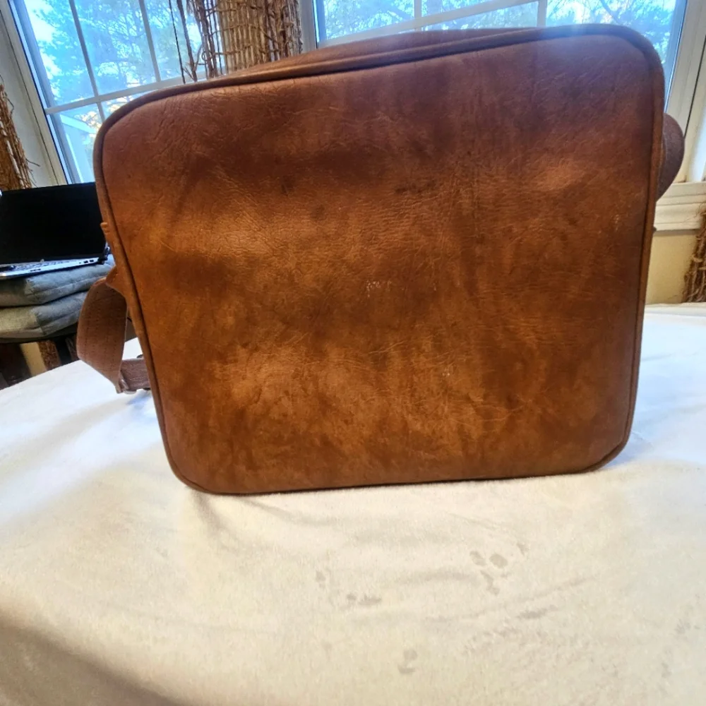 Samsonite Briefcase Messenger Travel Carry On Bag Brown Zipper Vintage